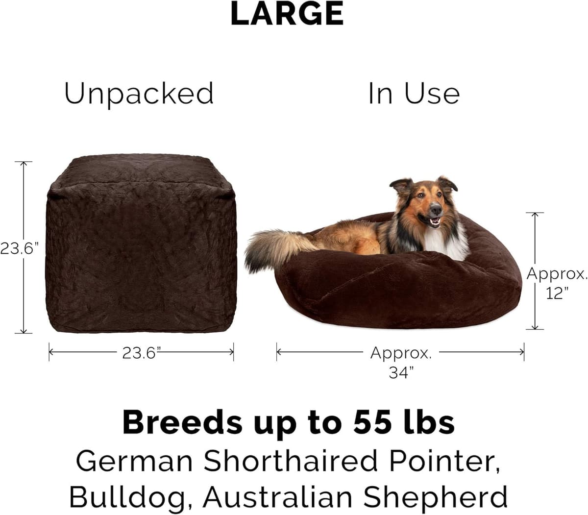 מיטה לכלב גדול — Furhaven Soft &amp; Cozy Dog Bed for Large/Medium Dogs, Refi