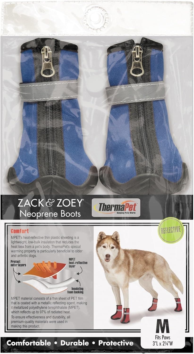 נעליים/מגפיים לכלב — Zack &amp; Zoey ThermaPet Neoprene Boots, Blue, XX-Small