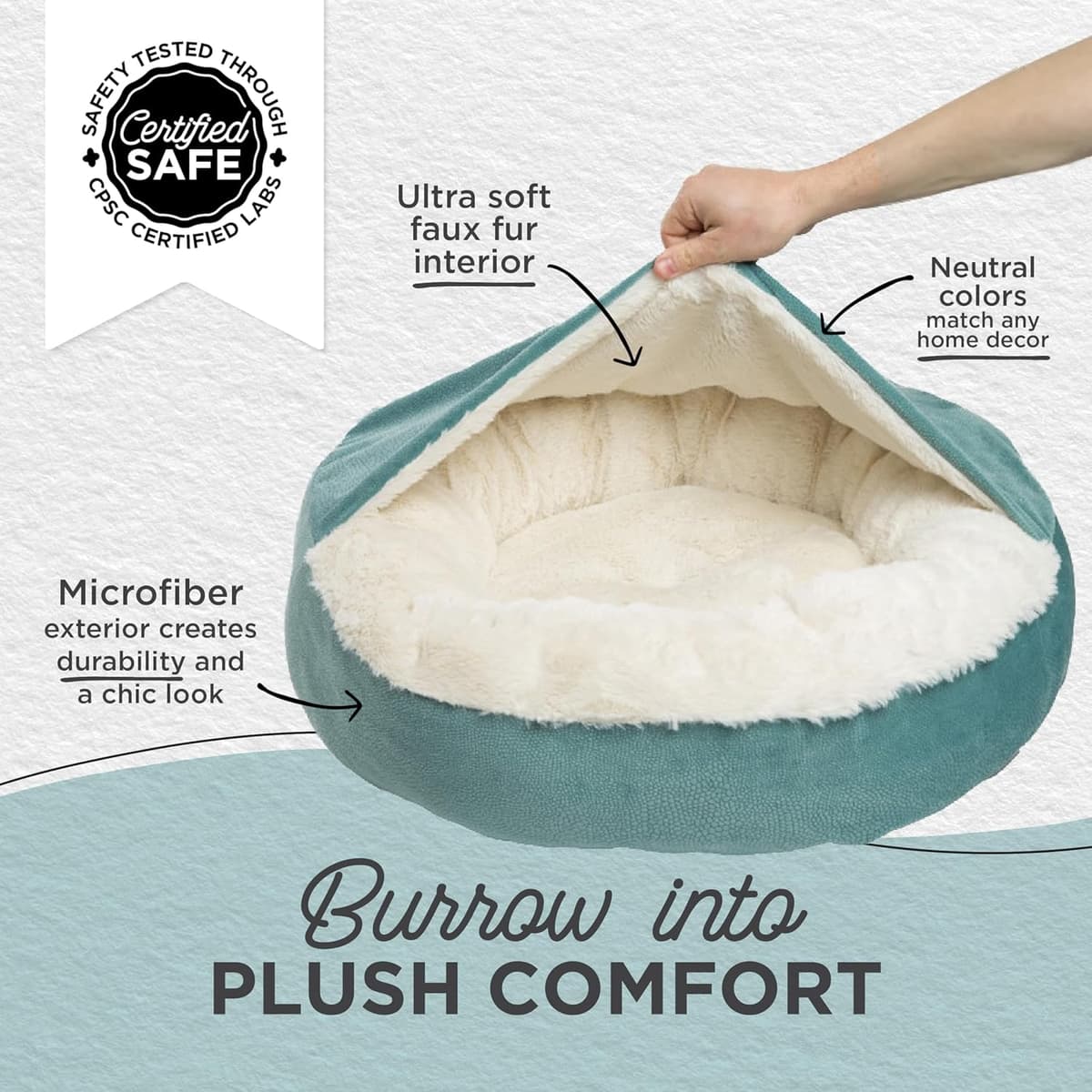 מיטה לכלב קטן — Best Friends by Sheri Cozy Cuddler Ilan Covered Cat and Dog 