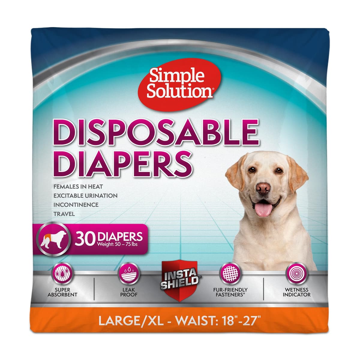 חיתול לכלב — Simple Solution Disposable Dog Diapers, Female Dog Diapers, Puppy Potty Training