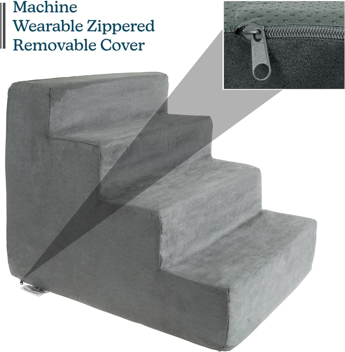 מדרגות/רמפה לכלב — Dog Stairs for Small Dogs - 4-Step Dog Steps for High Bed an