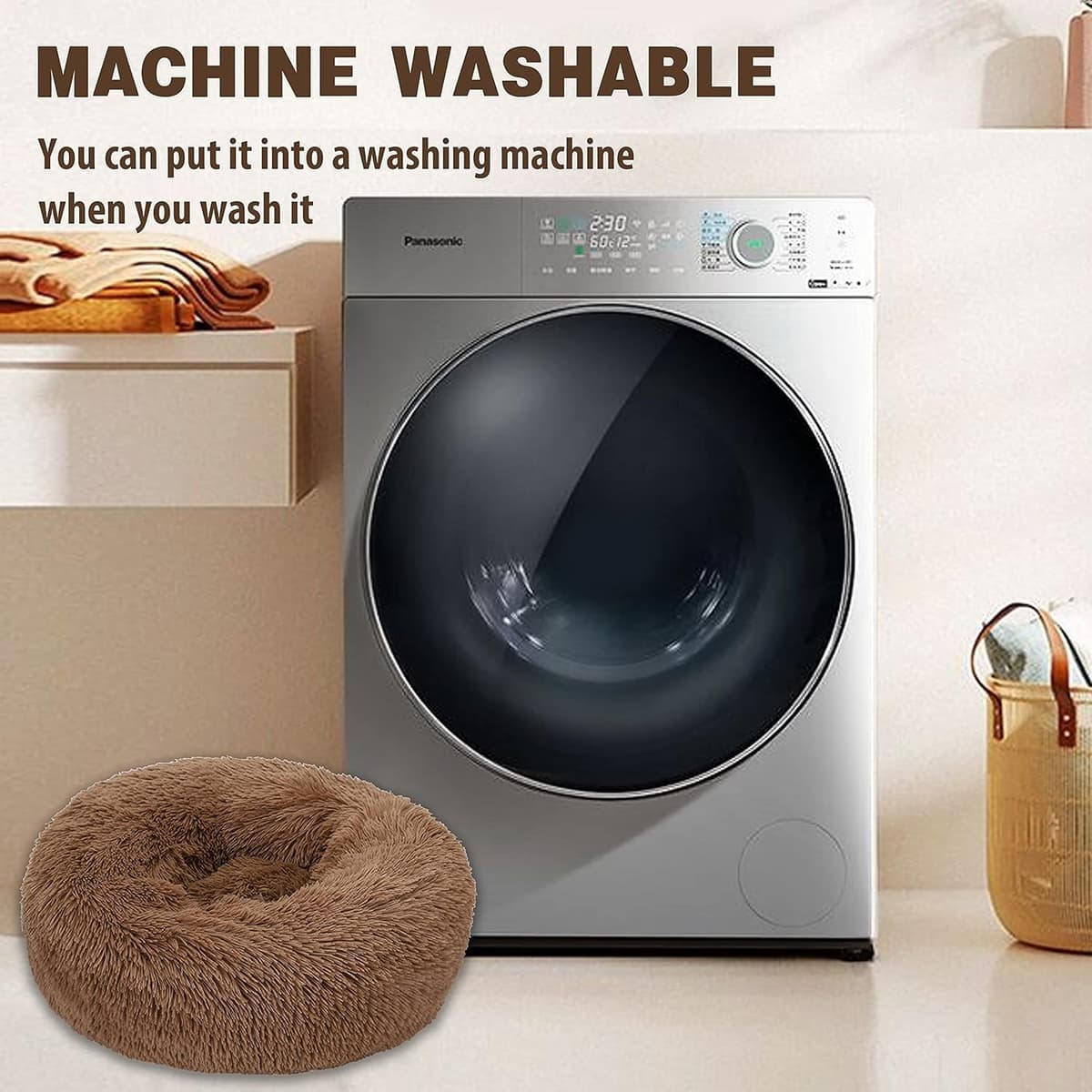 מיטה לכלב קטן — Calming Dog Bed &amp; Cat Bed Anti-Slip Donut Cat and Dog Be