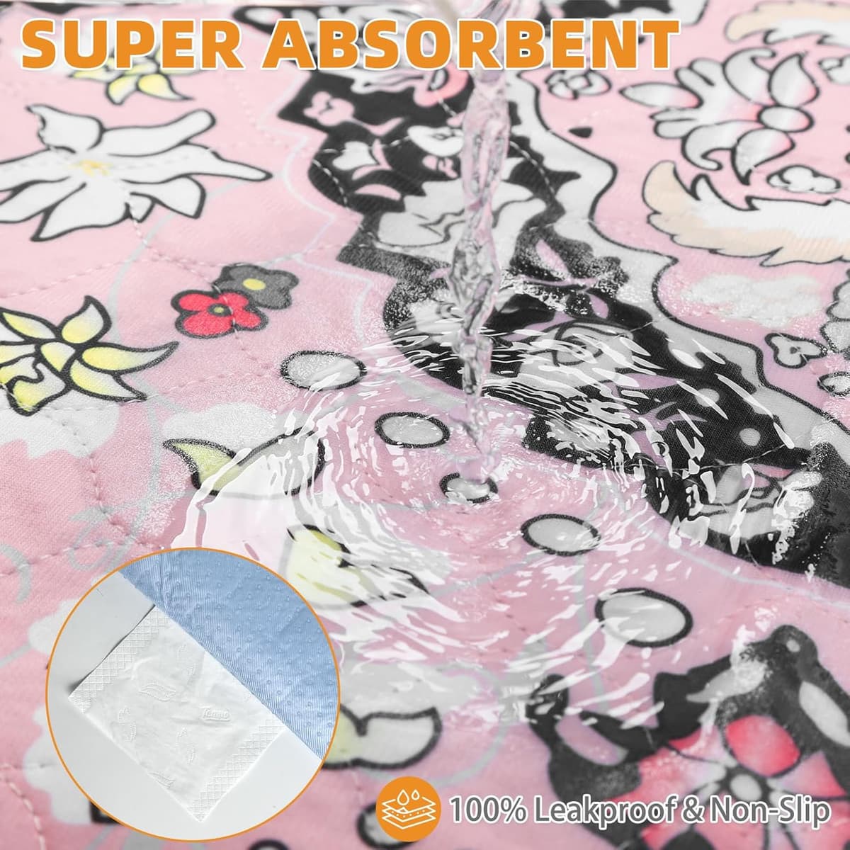 פדים/חיתולים לכלב — KOOLTAIL Washable Pee Pads for Dogs, 4 Pack Super Absorbent Reusable Puppy Train