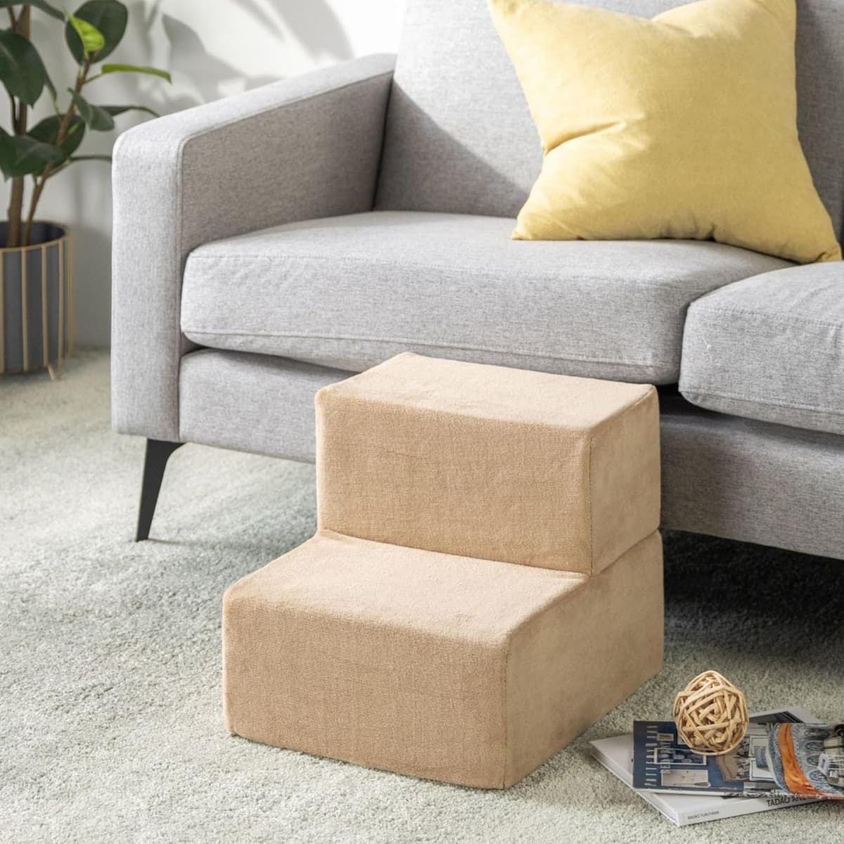 מדרגות/רמפה לכלב — ZINUS Foam 13 Inch 2-Step Step Pet Stairs / Pet Ramp for Cat