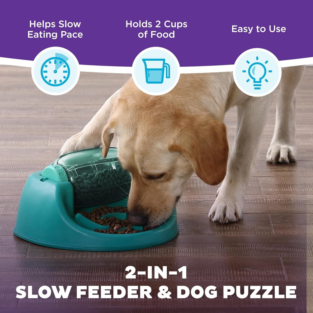 צעצוע חשיבה לכלב — Outward Hound by Nina Ottosson Spin N' Eat Dog Puzzle and Slow Feeder, Level
