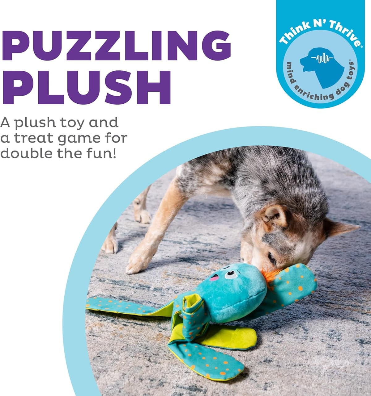 צעצוע חשיבה לכלב — Outward Hound by Nina Ottosson Silly Legz Interactive Plush Dog Puzzle, Dog Enri