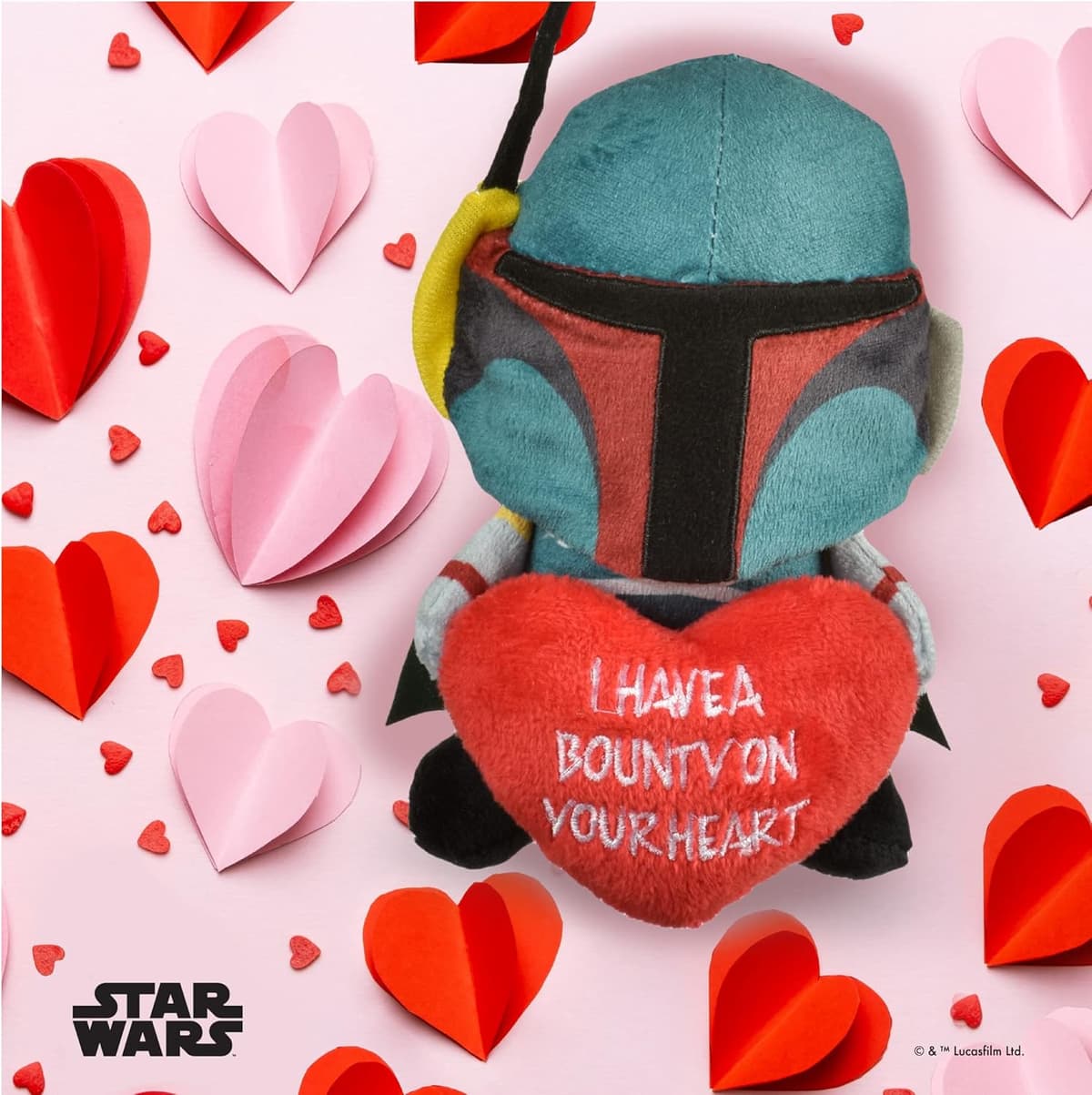 צעצוע לכלב — STAR WARS Dog Toy Boba Fett Plush Squeaker| 9” Mandalorian Bounty on Your Heart 