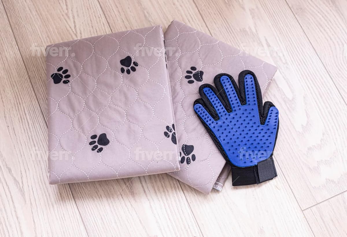 פדים/חיתולים לכלב — Washable Dog Pee Pads with Free Grooming Gloves, Reusable Puppy Pee Pads for Whe