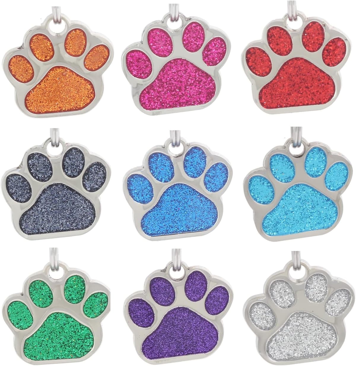 תג שם/זיהוי לכלב — Pet ID Tag, Glitter Paw Bling, Cat ID Tag, Dog ID Tag, Custo