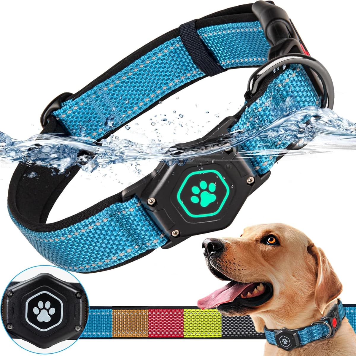 קולר לכלב — AirTag Dog Collar with Waterproof Air tag Holder, Luminous &amp; Reflective,Comf