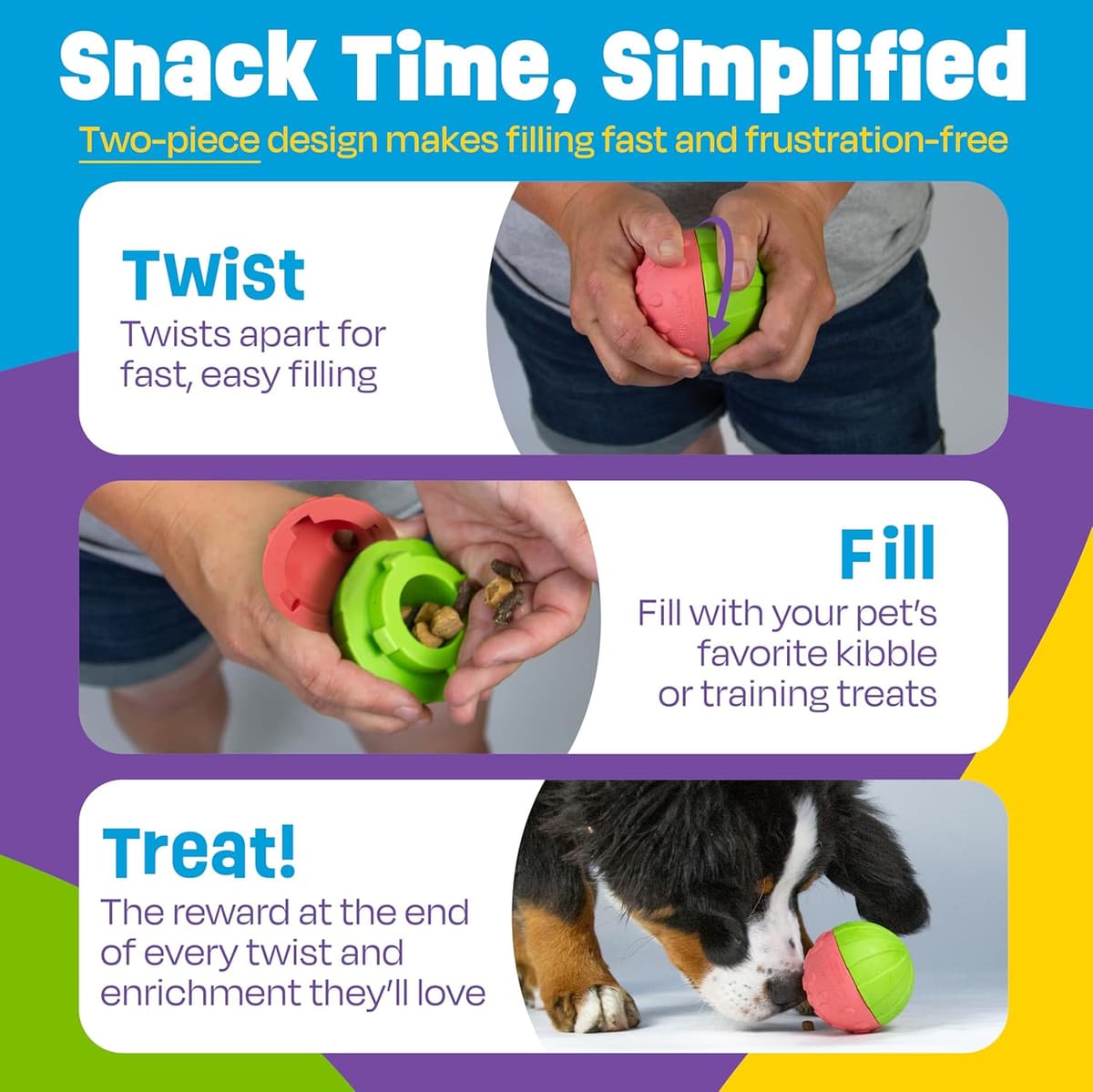 עזר אילוף לכלב — Brightkins Tough &amp; Tumble 2-Piece Watermelon, Enrichment Puppy Essentials, D