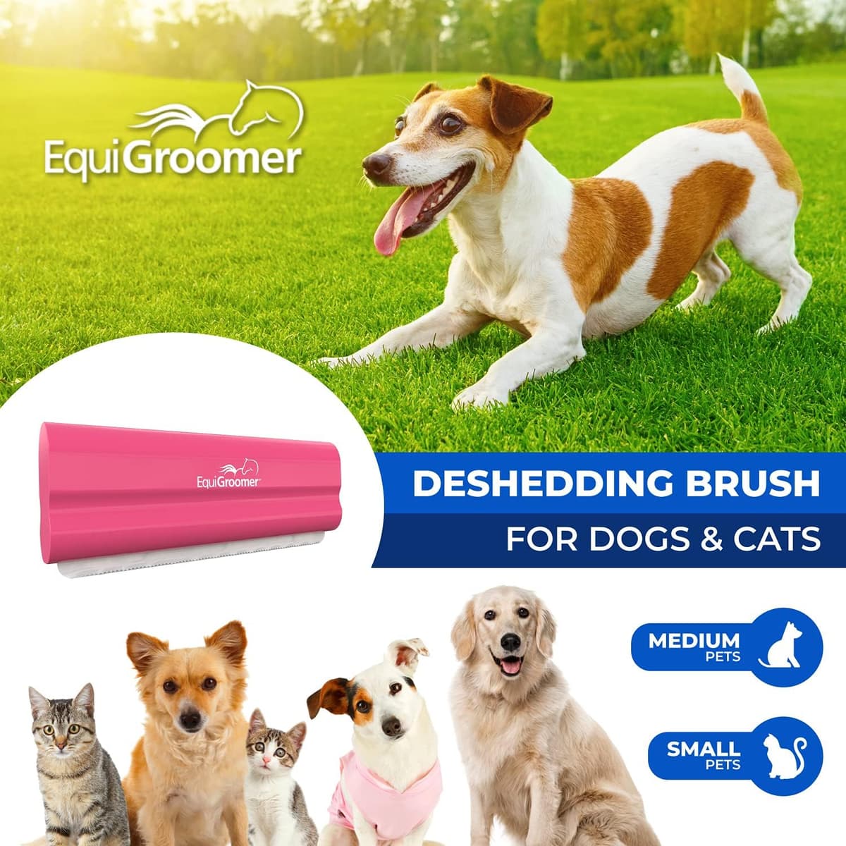 מברשת טיפוח לכלב — EasyGroomer Deshedding Brush for Dogs &amp; Cats – Undercoat Grooming Tool for S
