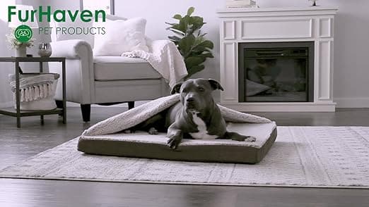 מיטה לכלב קטן — Furhaven Cooling Gel Dog Bed for Medium/Small Dogs w/ Removable Washable Cover, 