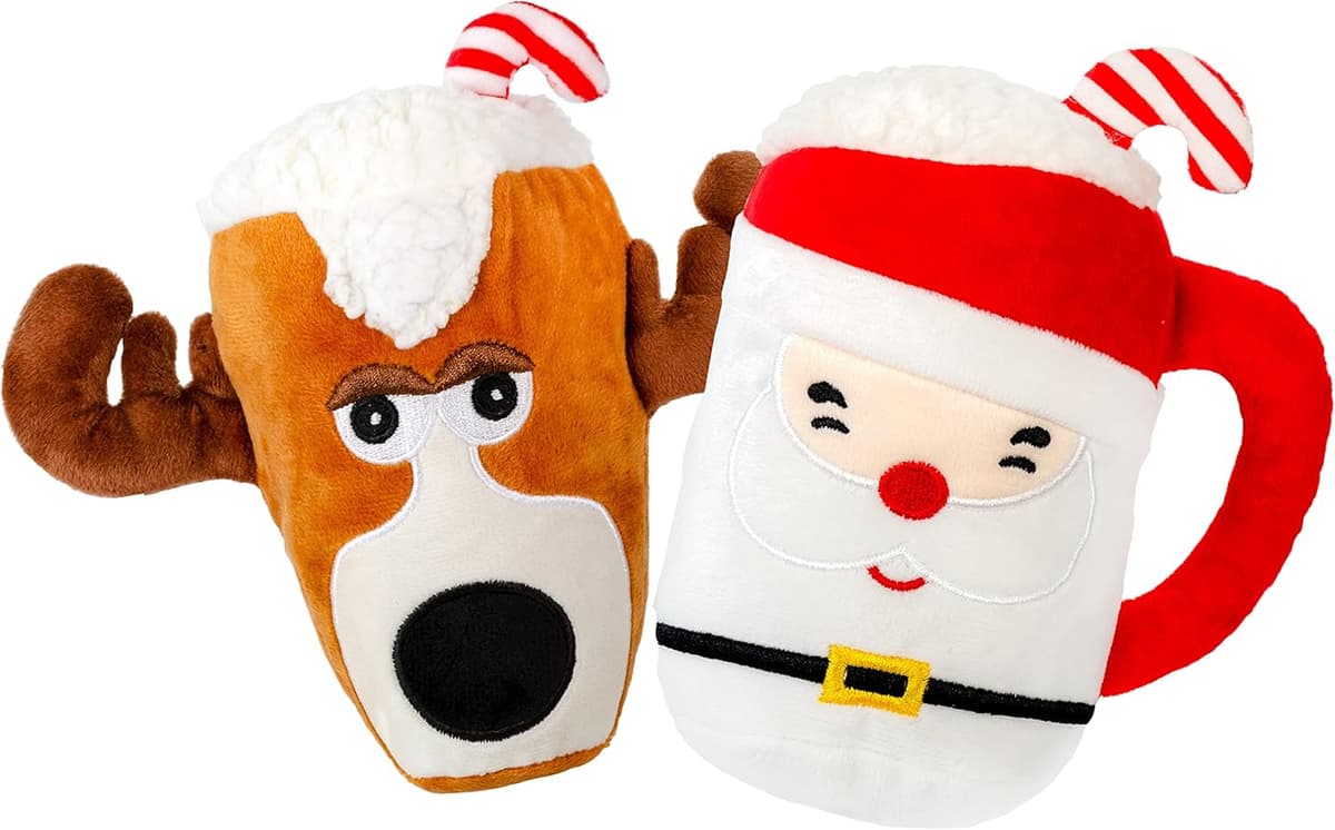 צעצוע לכלב — Giftable World Holiday Plush Pet Toy Fun for Christmas Designs with Squeaker Dog