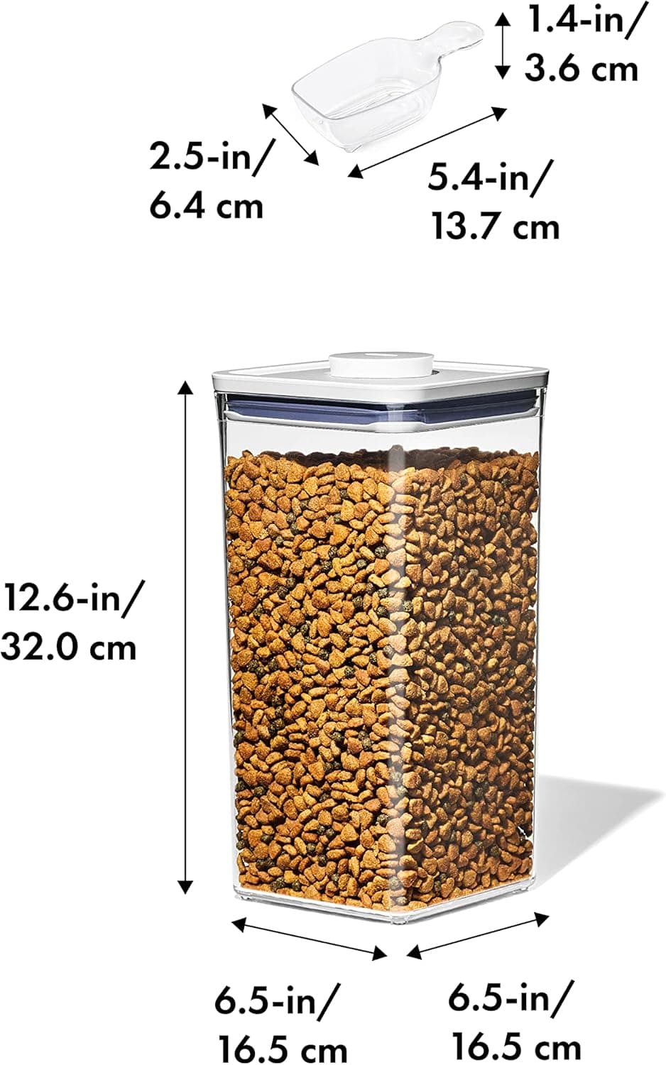 מיכל אחסון מזון לכלב — OXO Good Grips Pet POP Container – 6.0 Qt/5.7 L with Half Scoop, Ideal for up to