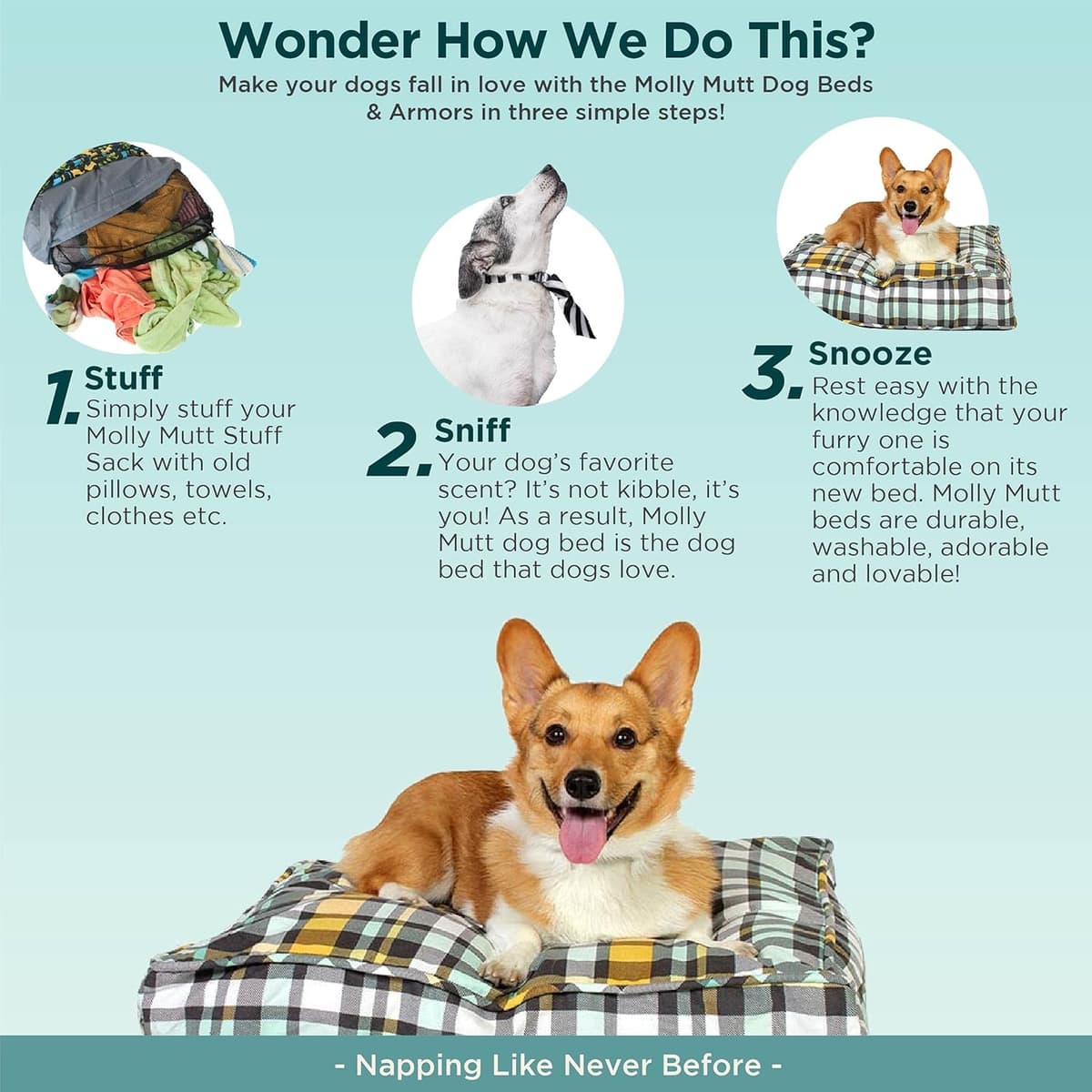 בריכה לכלב — Molly Mutt Water-Resistant Dog Bed Liner, Nylon Bed Liner For Dogs, Easy To Clea