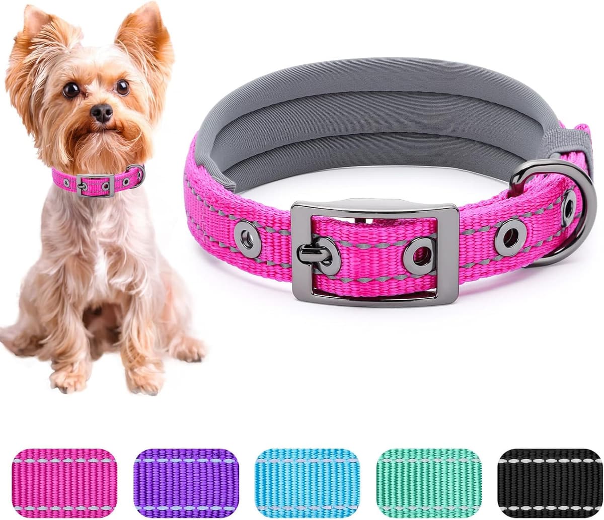 קולר לכלב — Segarty Reflective Dog Collar for Small Dogs, Adjustable Wide Soft Comfortable B