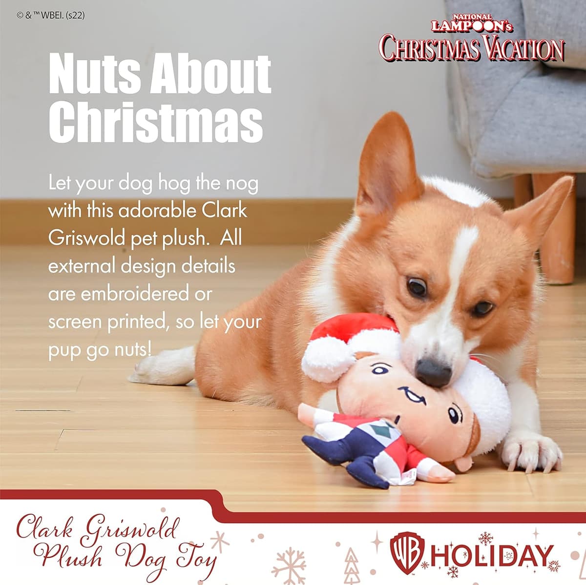 צעצוע לכלב — WARNER BROS National Lampoon’s Christmas Vacation Dog Toy 6" Holiday Plush S