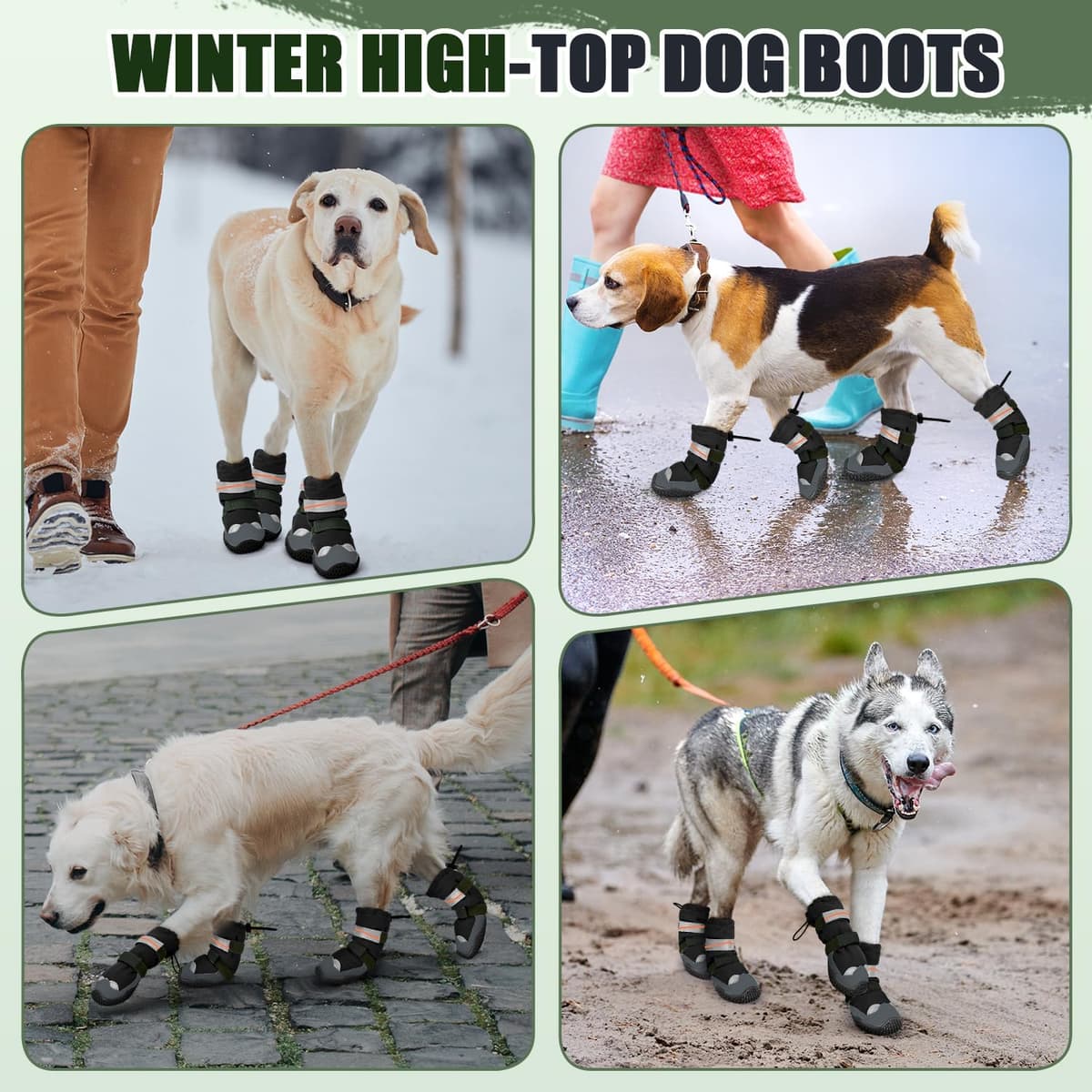 נעליים/מגפיים לכלב — SlowTon Dog Shoes - Waterproof Dog Snow Boots for Winter, Wa