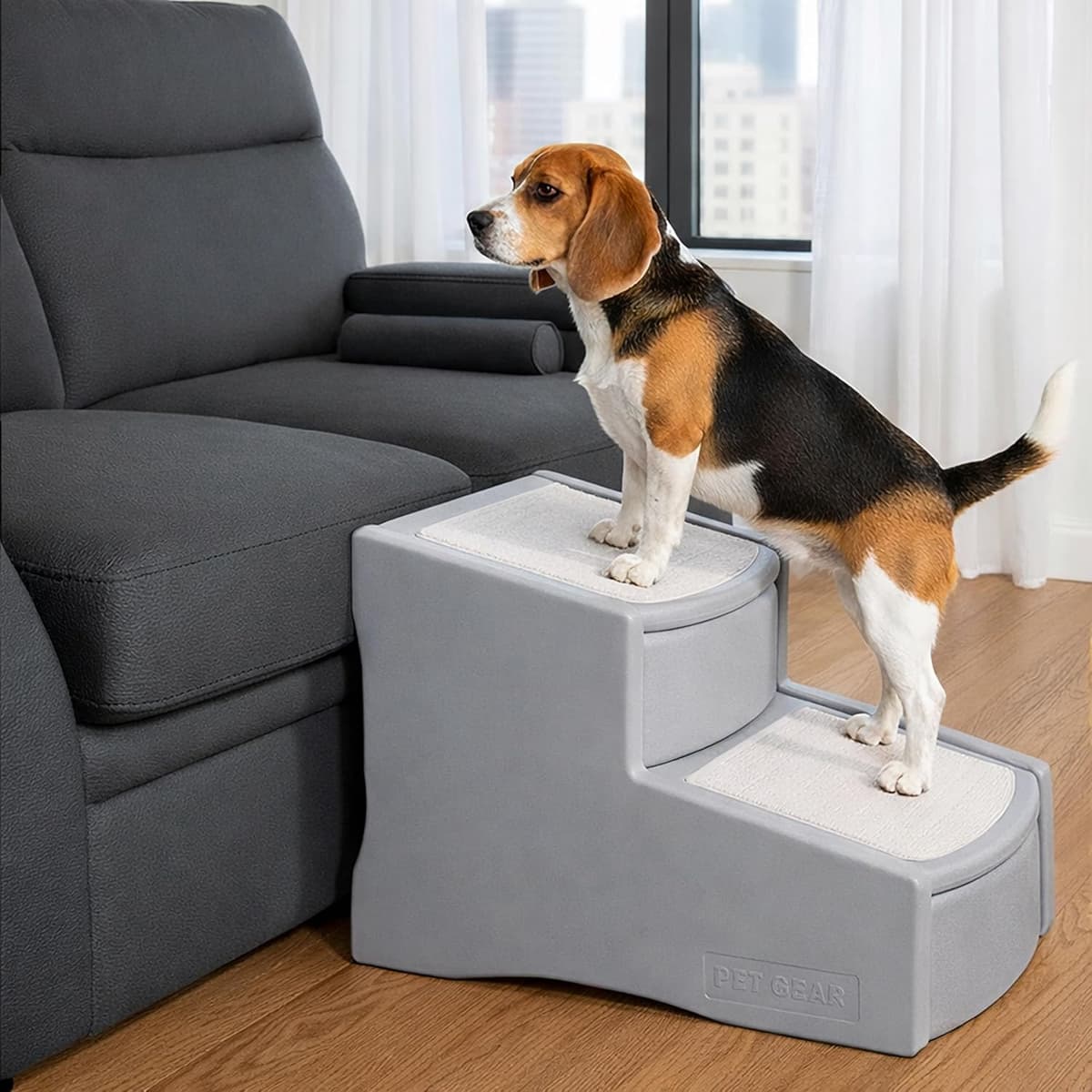 מדרגות/רמפה לכלב — Pet Gear Easy Step II Pet Stairs, 2 Step for Cats/Dogs up to