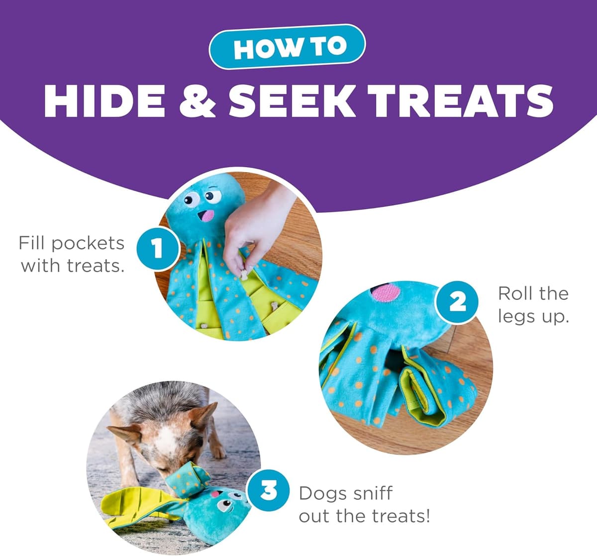 צעצוע חשיבה לכלב — Outward Hound by Nina Ottosson Silly Legz Interactive Plush Dog Puzzle, Dog Enri