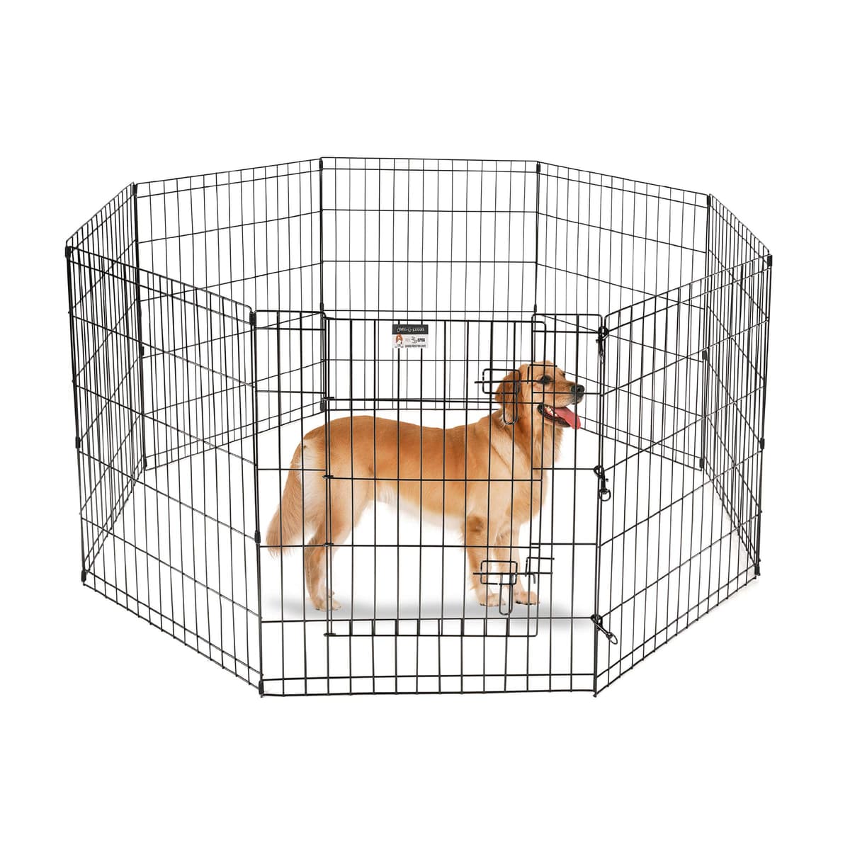 מלונה לכלב — Dog Playpen - Foldable Metal Exercise Puppy Play Pen with 8 24x30in Panels - Ind