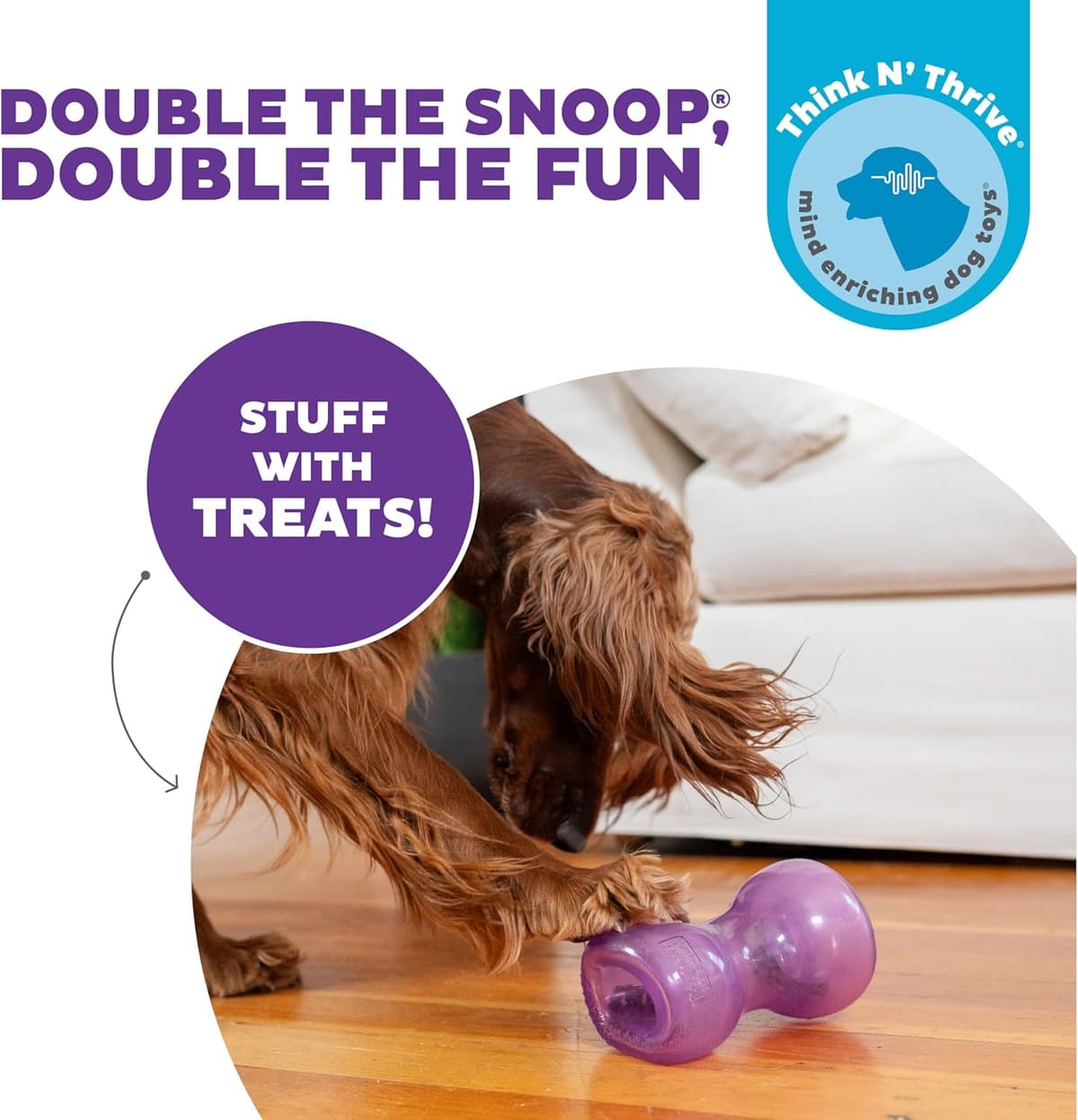צעצוע חשיבה לכלב — Outward Hound Double Snoop Interactive Treat Dispensing Dog Toy, Puzzle Ball Slo