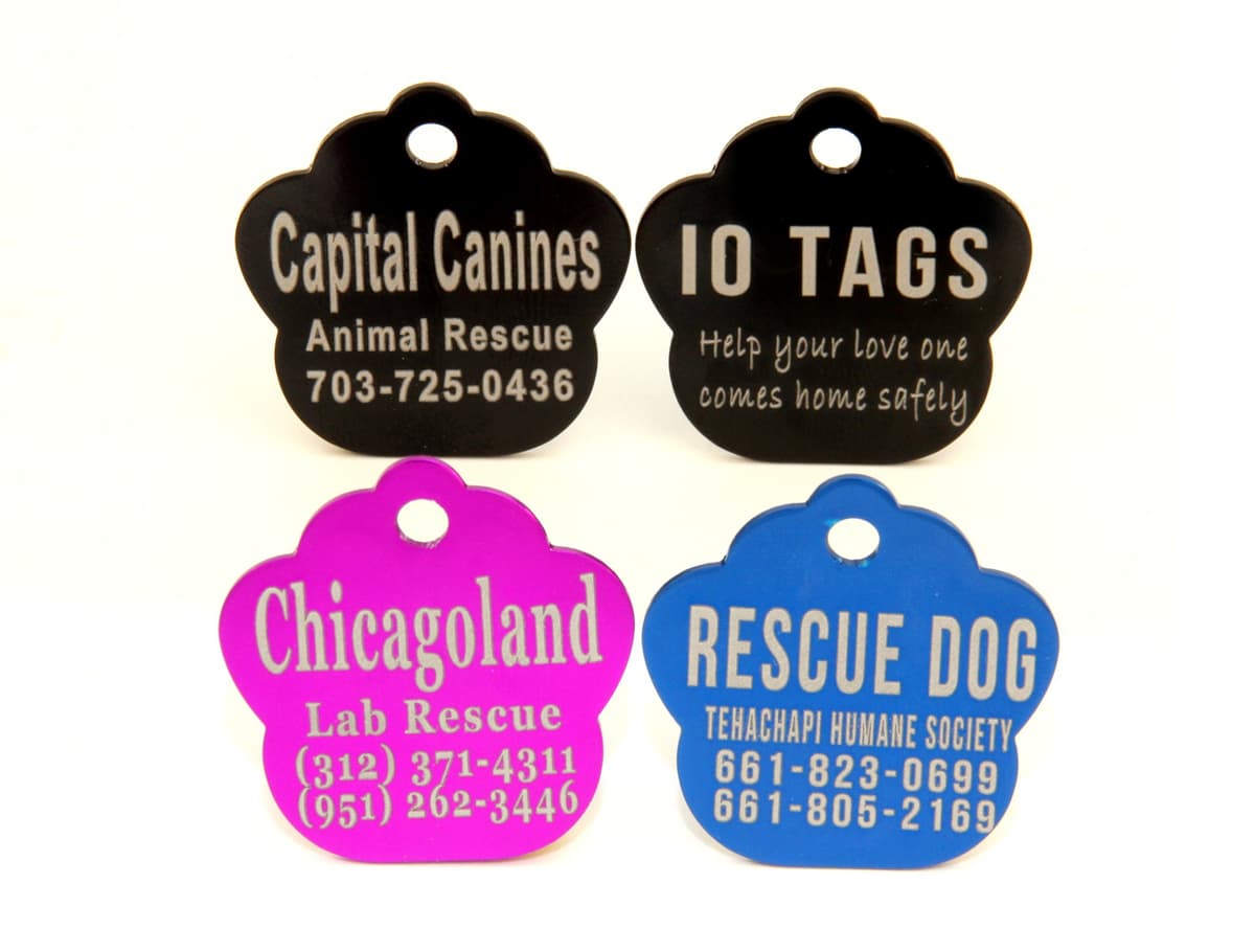 תג שם לכלב — Laser Etched Bulk Lot Pet ID Tag for Dog & Cat Shelters, Rescues, Non Profits Or