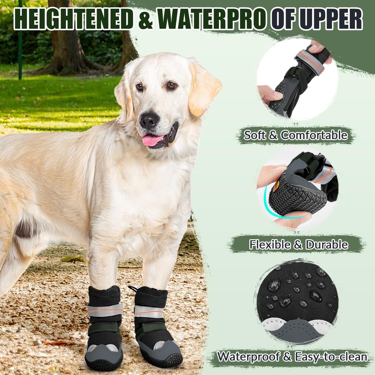 נעליים/מגפיים לכלב — SlowTon Dog Shoes - Waterproof Dog Snow Boots for Winter, Wa
