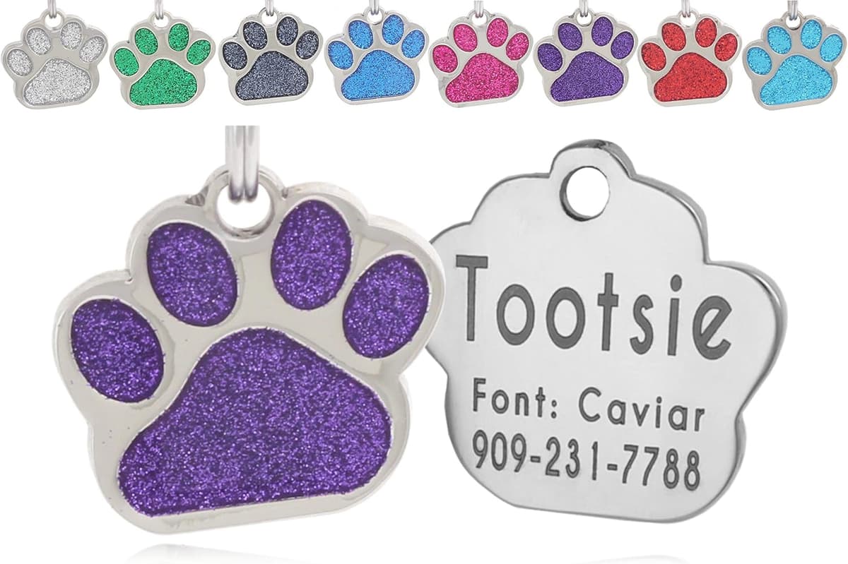 תג שם/זיהוי לכלב — io Tags Pet ID Tags, Personalized for Dog and cat, Custom En