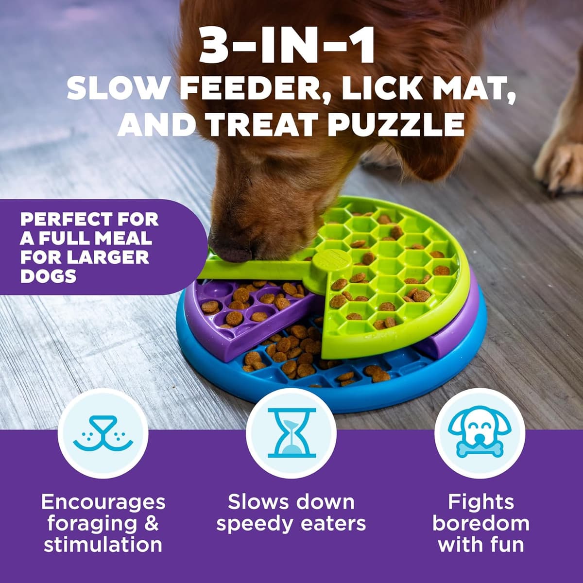 צעצוע חשיבה לכלב — Outward Hound by Nina Ottosson Lickin’ Layers 3-in-1 Interactive Dog Feeder Puzz