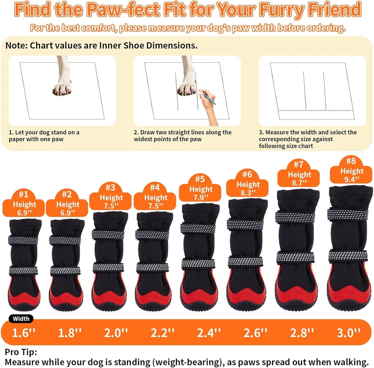 נעליים/מגפיים לכלב — Dog Boots for Snow &amp; Hiking, Waterproof High Top Protect