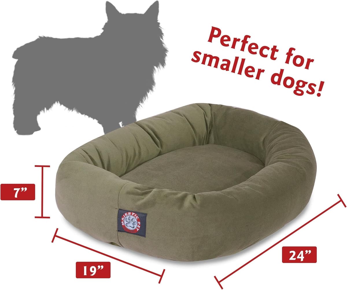 מיטה לכלב קטן — Majestic Pet 24 Inch Suede Calming Dog Bed Washable – Cozy S