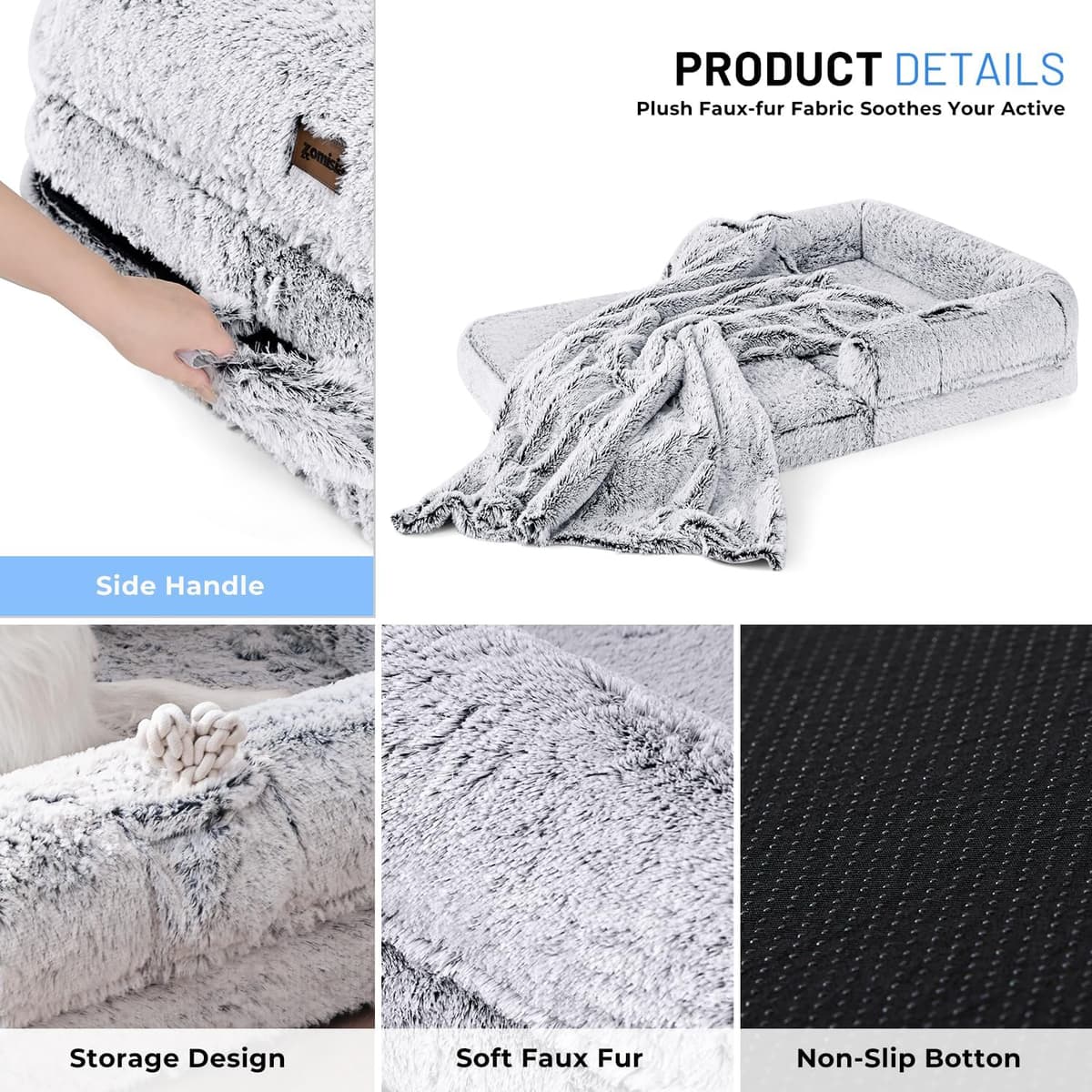 מיטה לכלב גדול — Human Dog Bed for Kids, 2 in 1 Foldable XL Bed for People Fi