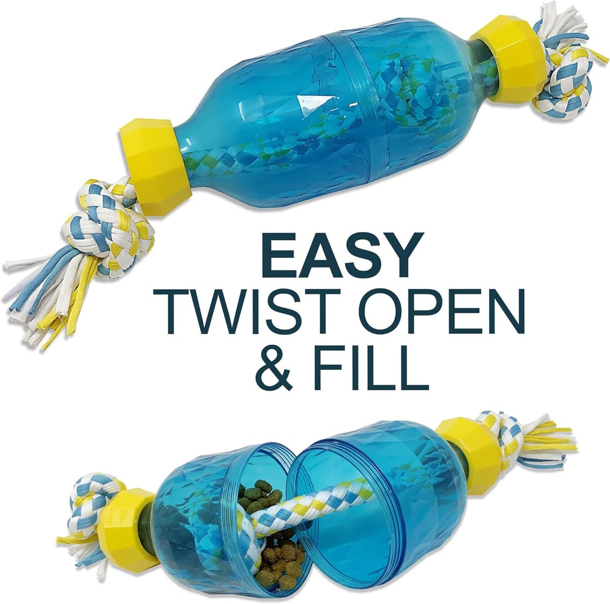 צעצוע חשיבה לכלב — Our Pets IQ Treat Tug &amp; Activity Dog Puzzle &amp; Rope Dog Toy (Interactive 