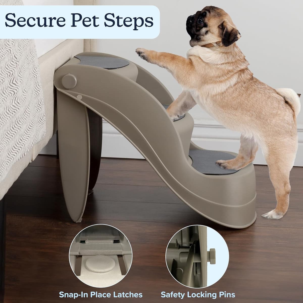 מדרגות/רמפה לכלב — Pet Stairs - Durable Dog Stairs for Small Dogs with 3-Step D