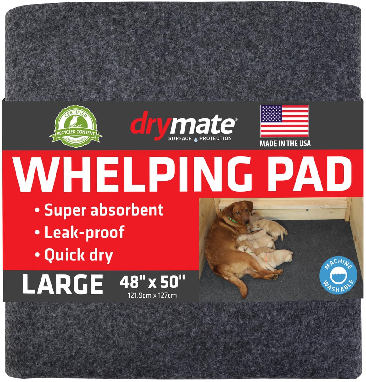 פד לכלב — Drymate Whelping Box Liner Mat, Machine Washable, Super Absorbent, Waterproof, Q