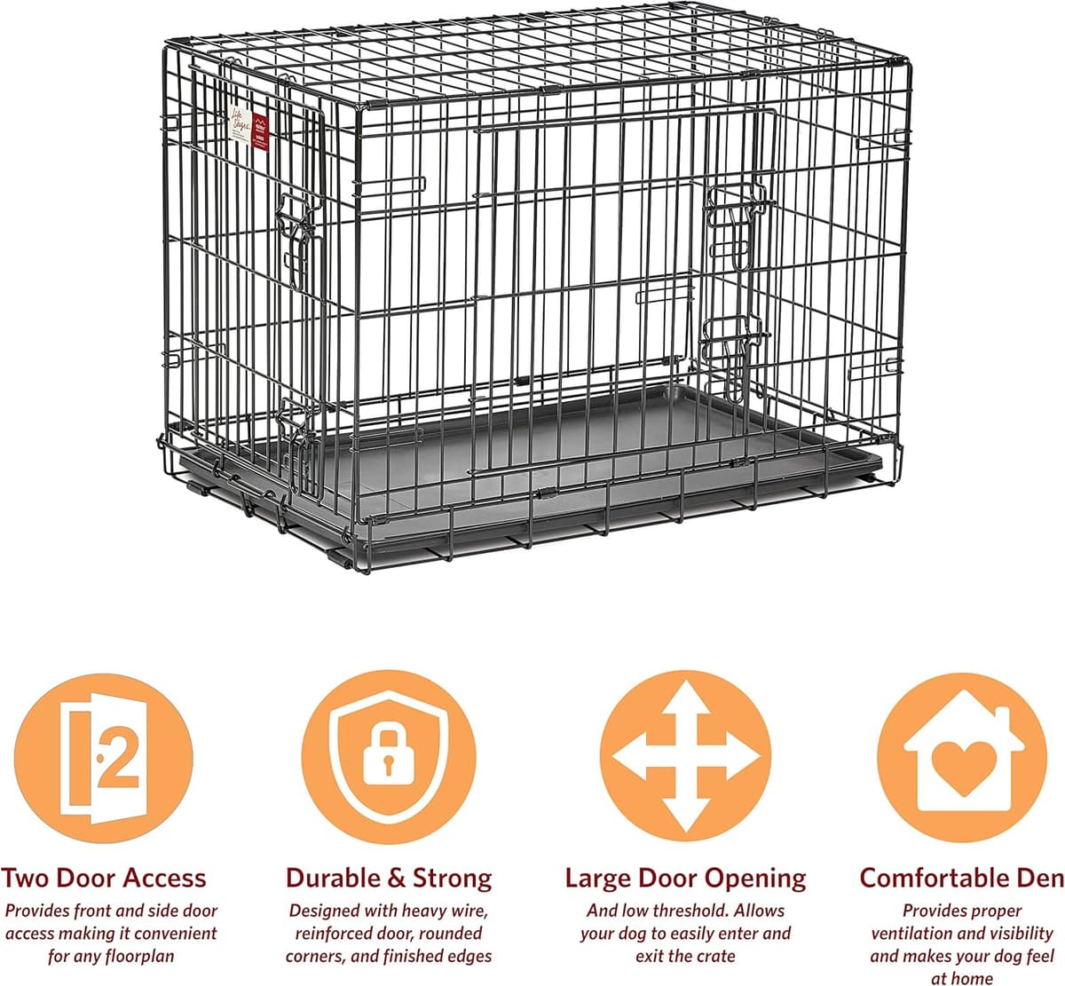 כלוב/כלייה לכלב — MidWest Homes for Pets 30-Inch LifeStages Crate for Medium Breeds, 21-40 lbs, Do