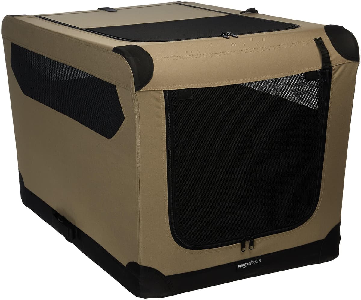 כלוב לכלב — Amazon Basics Portable Folding Soft Dog Crate for Cat, Dog, Rabbit, Double Door 