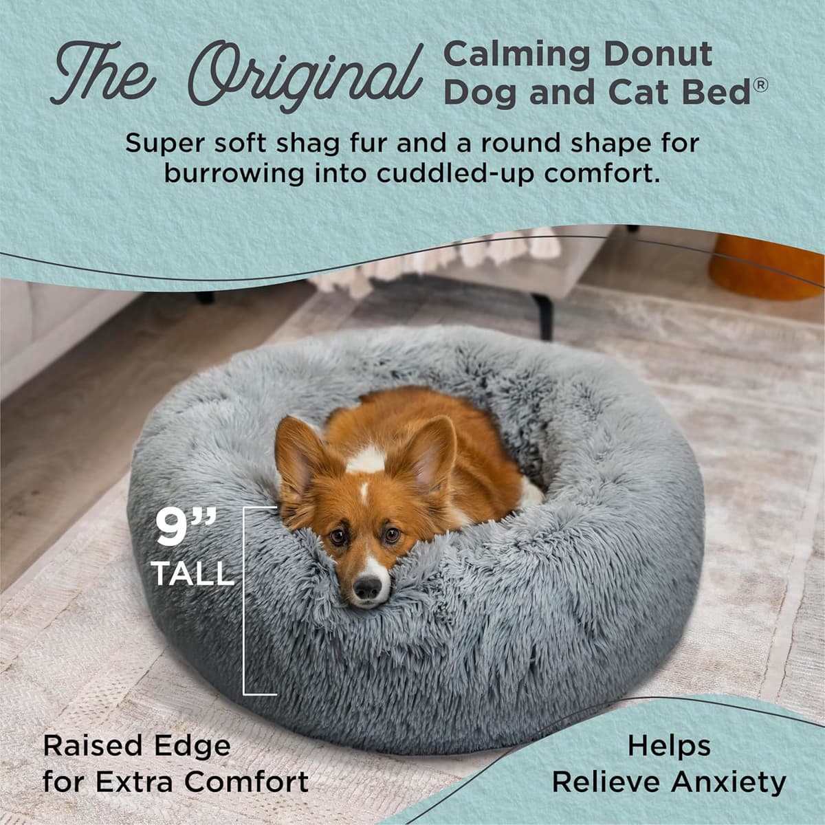 מיטה לכלב קטן — Best Friends by Sheri The Original Calming Donut Dog Bed for