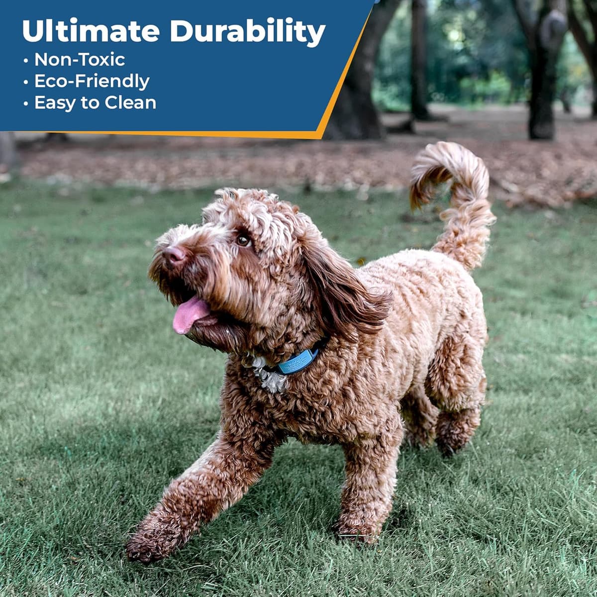 תג שם/זיהוי לכלב — GoTags Silent Dog Tag, Personalized Engraved Silicone and Ca