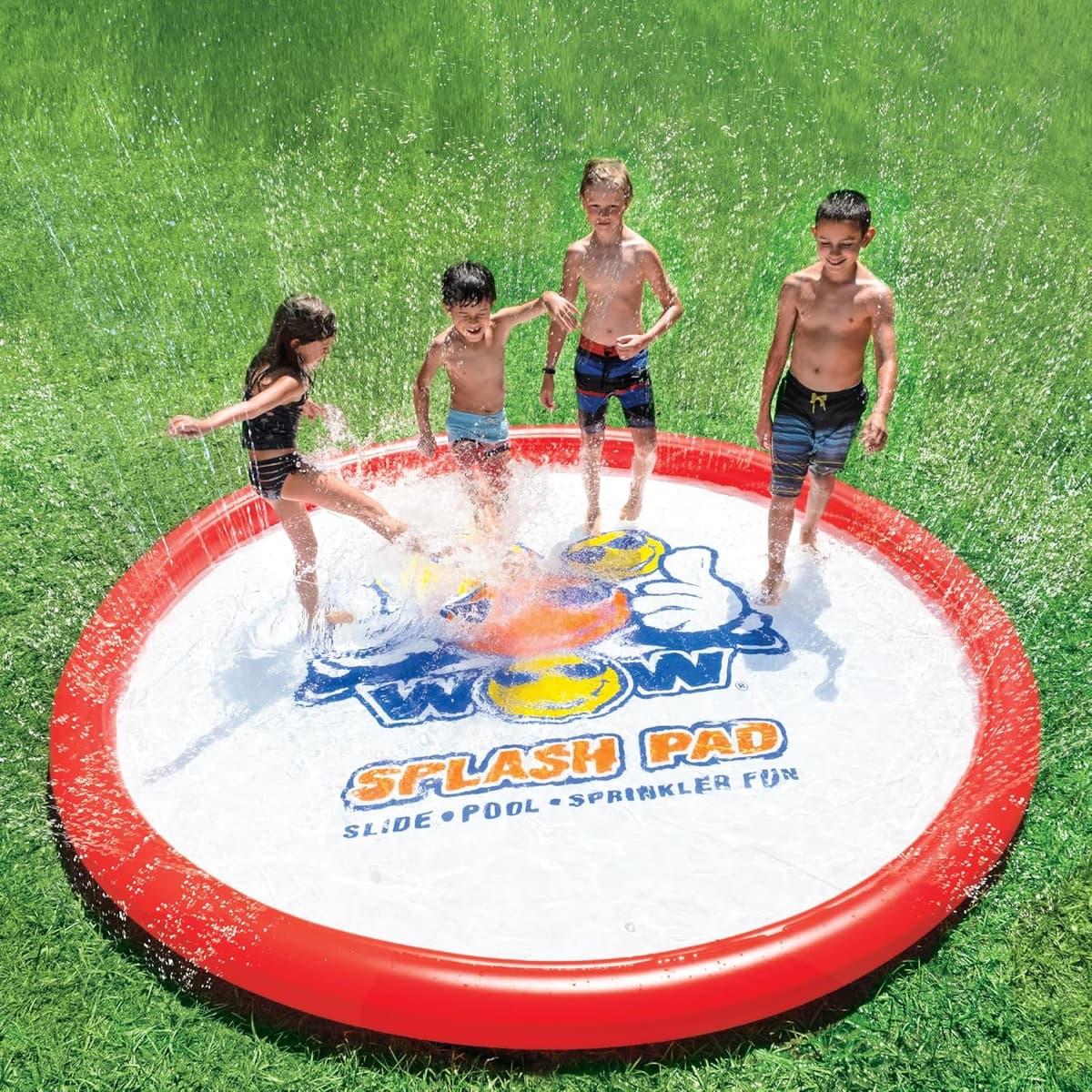 בריכה לכלב — WOW Sports Giant Splash Pad, Durable wading pool with Built in Sprinklers