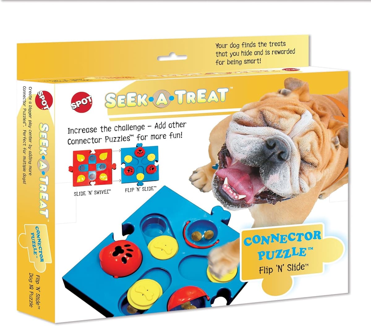 צעצוע חשיבה לכלב — SPOT by Ethical Products Interactive Seek-A-Treat Flip 'N' Slide Dog Toy