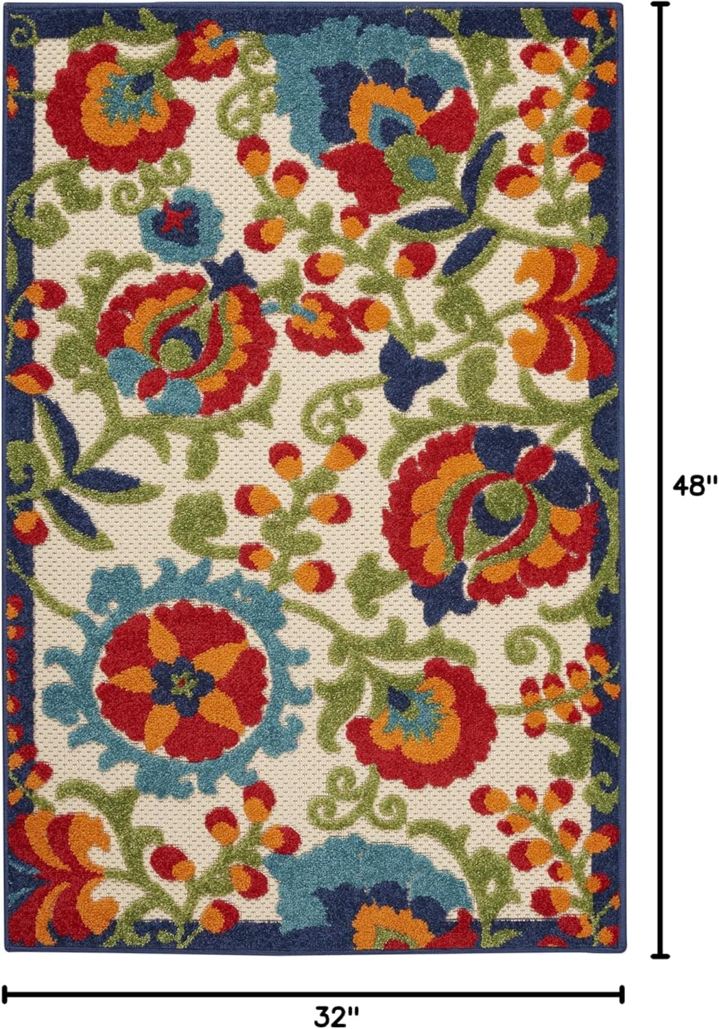 בריכה לכלב — Nourison Home Aloha Multicolor 2'8" x 4' Area Rug - Easy Clean, Non 