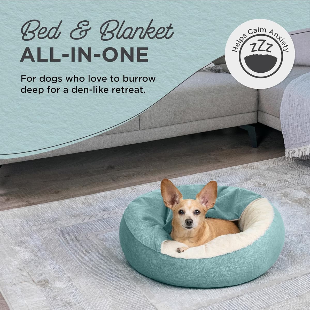 מיטה לכלב קטן — Best Friends by Sheri Cozy Cuddler Ilan Covered Cat and Dog 