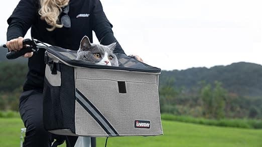 נשאית/תיק לכלב — Pet Carrier Bicycle Basket Bag Pet Carrier/Booster Backpack for Dogs and Cats wi