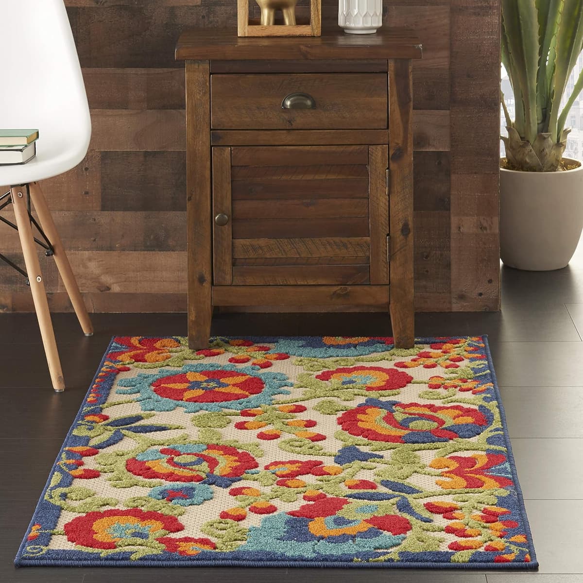 בריכה לכלב — Nourison Home Aloha Multicolor 2'8" x 4' Area Rug - Easy Clean, Non 