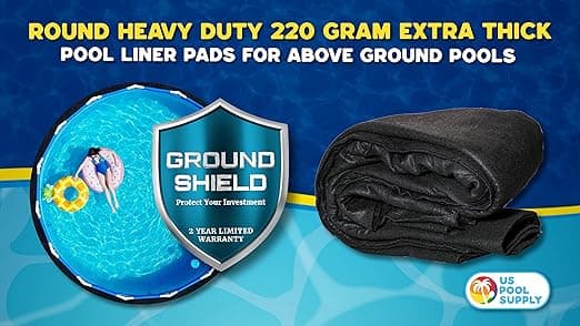 בריכה לכלב — U.S. Pool Supply Ground Shield 12-Foot Round Heavy Duty Pool Liner Pad for Above