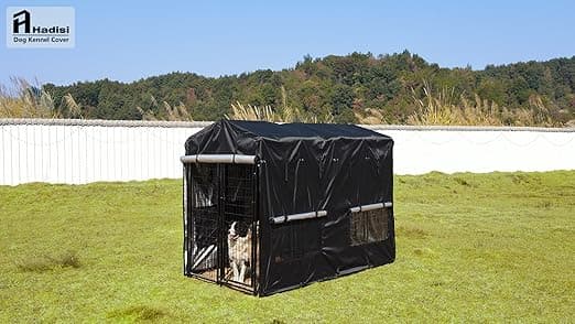 מלונה לכלב — Outdoor Dog Kennel Cover, 600D Heavy-Duty Full Coverage 8'Dx4'Wx6'H Dog Covers S