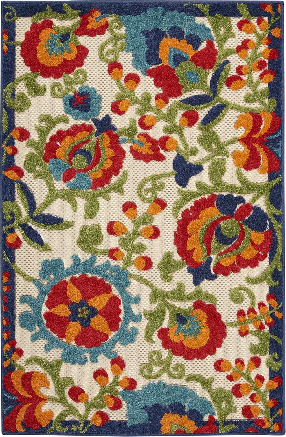 בריכה לכלב — Nourison Home Aloha Multicolor 2'8" x 4' Area Rug - Easy Clean, Non 